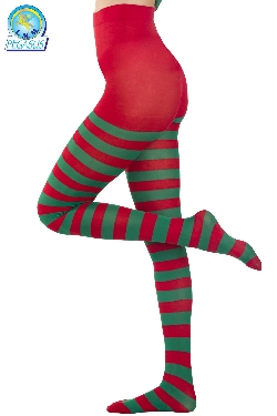 CALZE COLLANT RIGA ROSSO VERDE DONNA